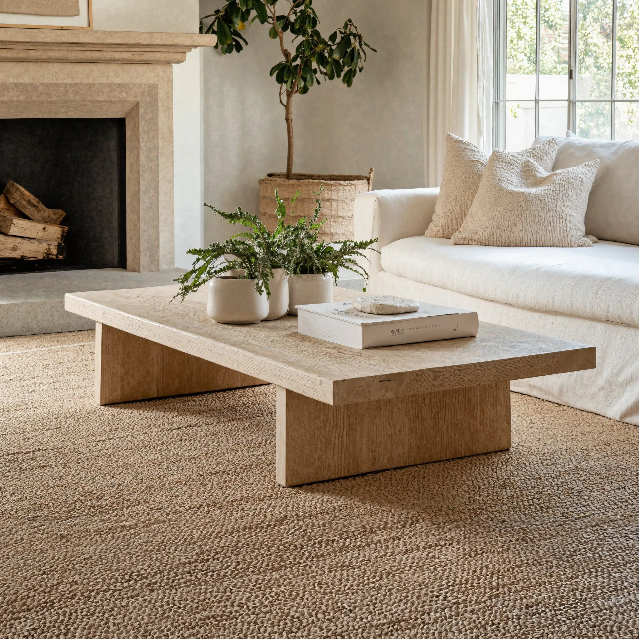 Live Edge Oak Wood Coffee Table Natural Grain