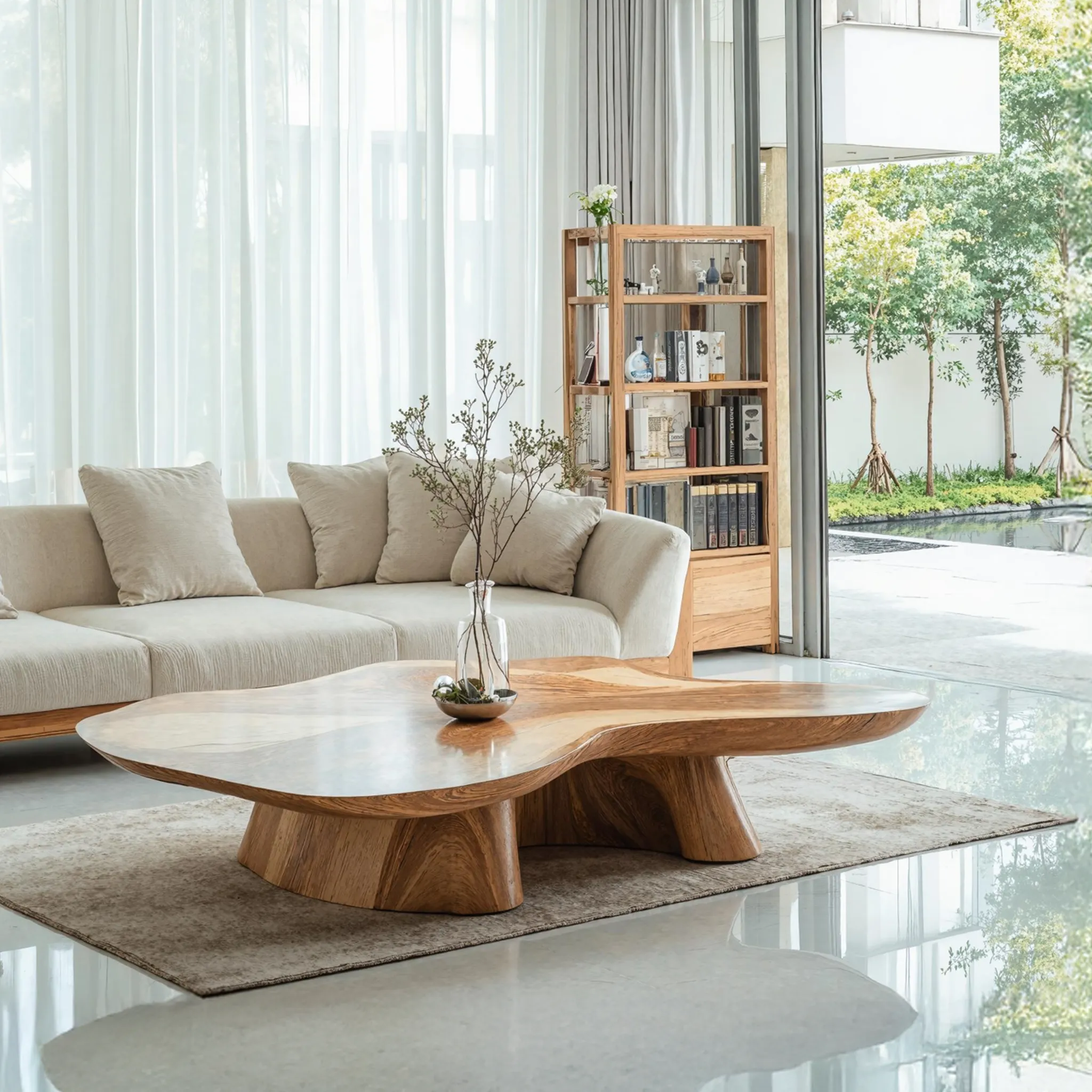 Farmhouse Solid Wood Coffee Table Classic Furniture Accent