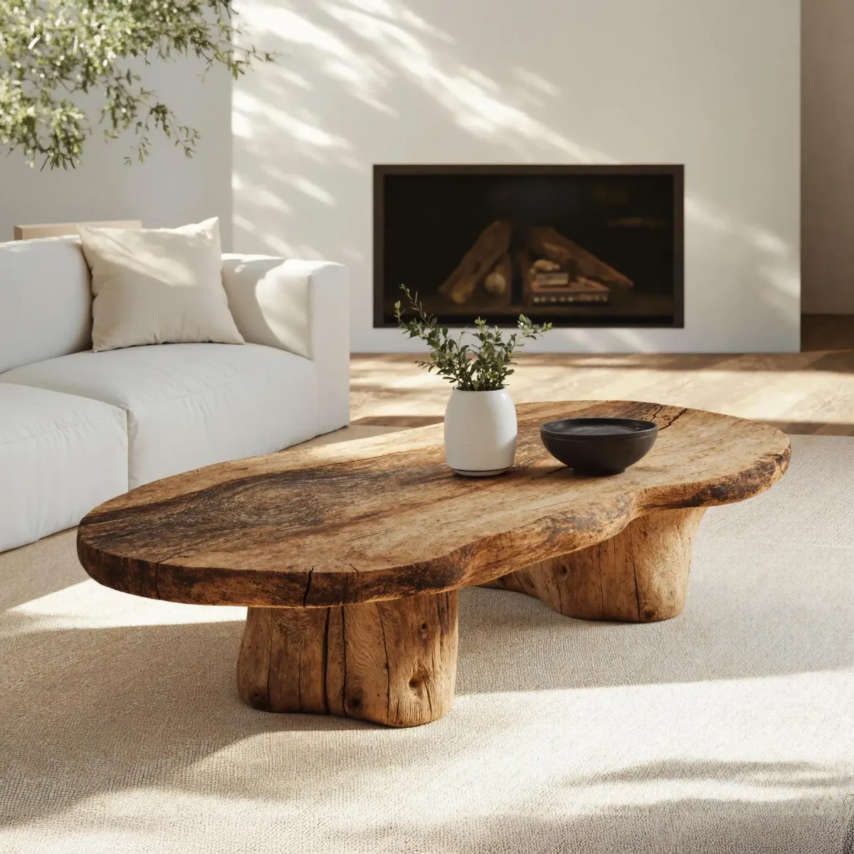 Vintage Solid Wood Coffee Table Cozy Living Space