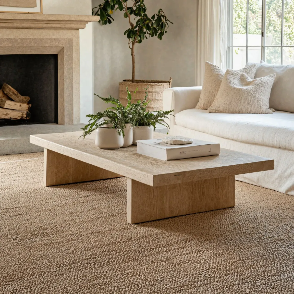 Live Edge Oak Wood Coffee Table Natural Grain