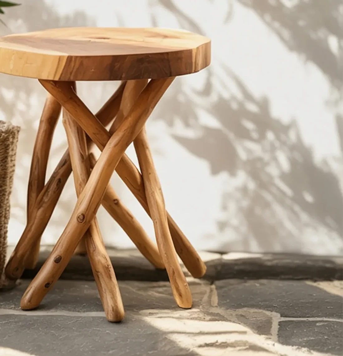 Rustic Wood End Table – Handcrafted Natural Driftwood Side Table, Boho Farmhouse Decor - Image 2