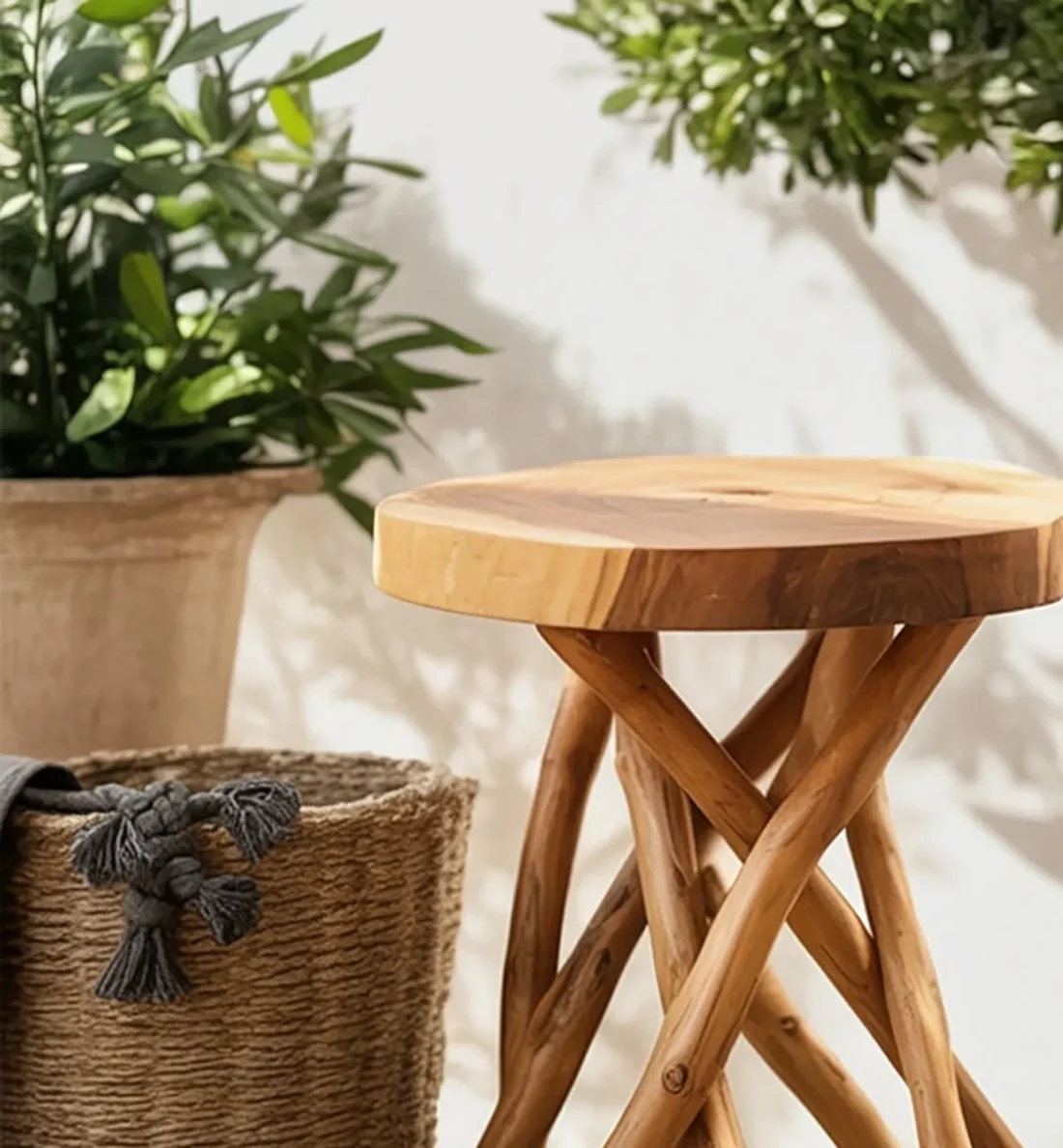 Rustic Wood End Table – Handcrafted Natural Driftwood Side Table, Boho Farmhouse Decor - Image 4
