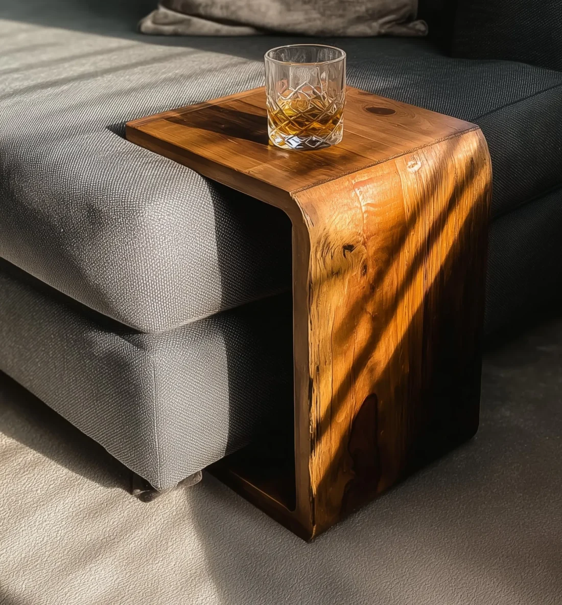 End Handmade Round End Table – Rustic Solid Wood Side Table, Farmhouse Living Room Accent - Image 3