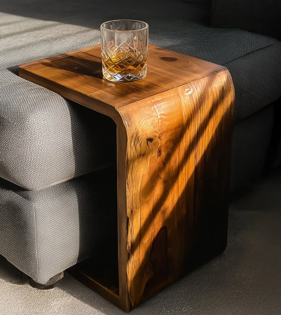 End Handmade Round End Table – Rustic Solid Wood Side Table, Farmhouse Living Room Accent - Image 4