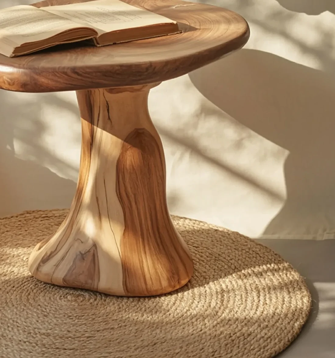 Farmhouse Wood Mushroom End Table For Livingroom - Image 4