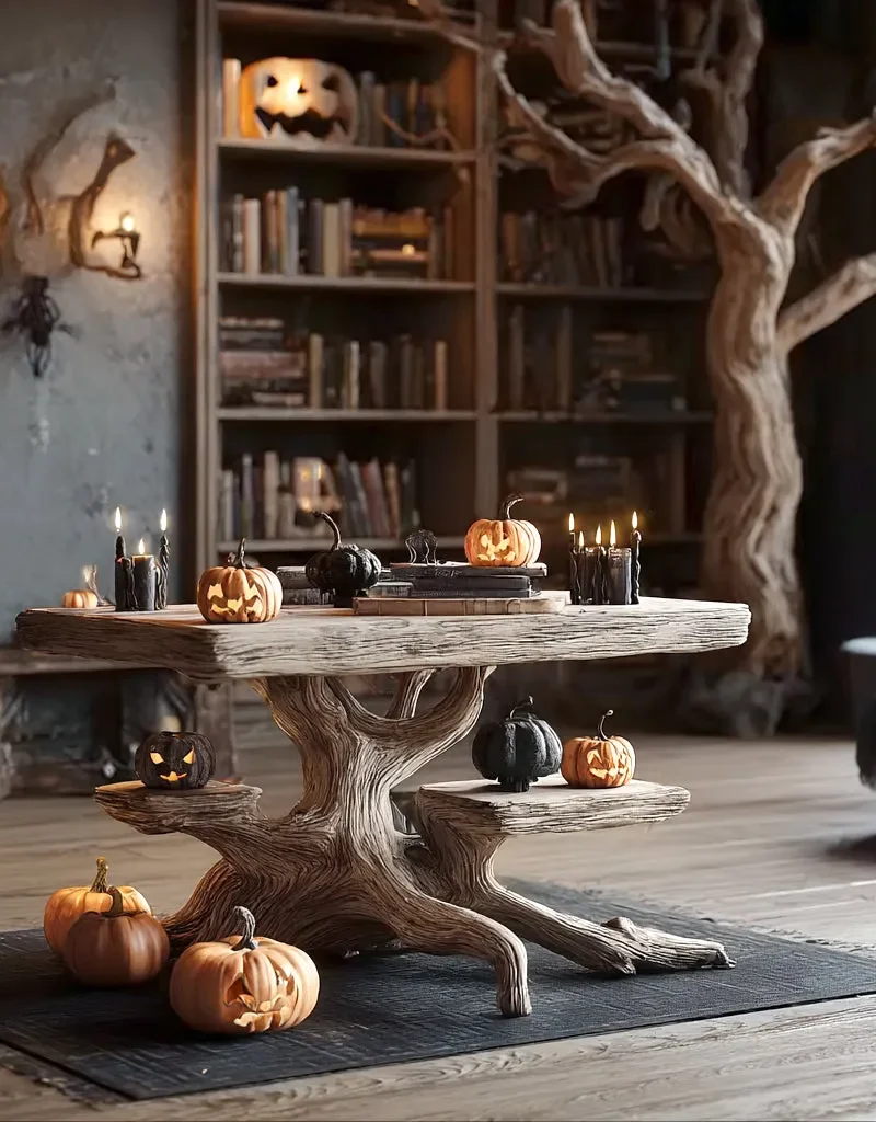Rustic Side Table – Handmade Farmhouse Live Edge Solid Wood Coffee Table