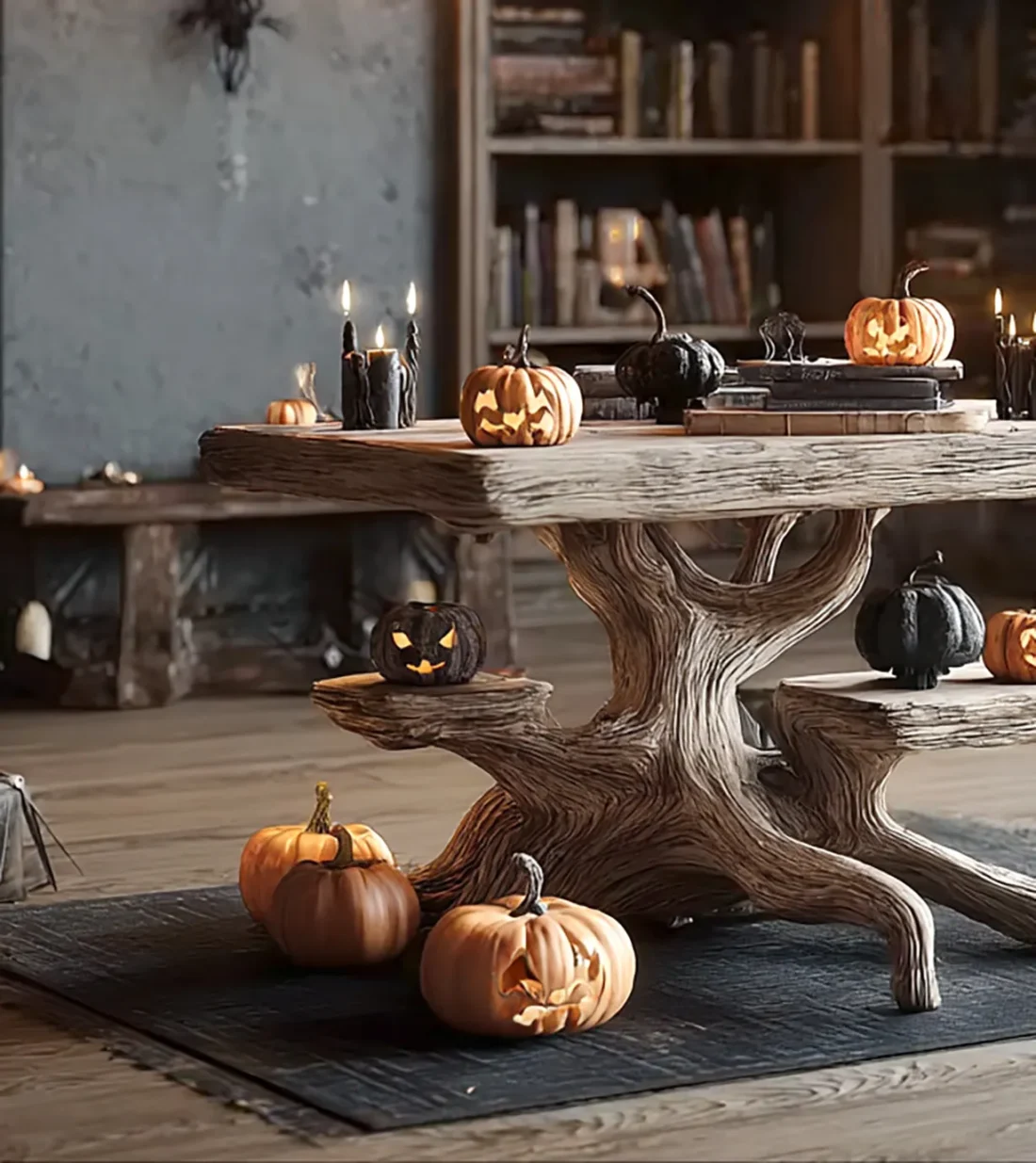 Rustic Side Table – Handmade Farmhouse Live Edge Solid Wood Coffee Table - Image 2