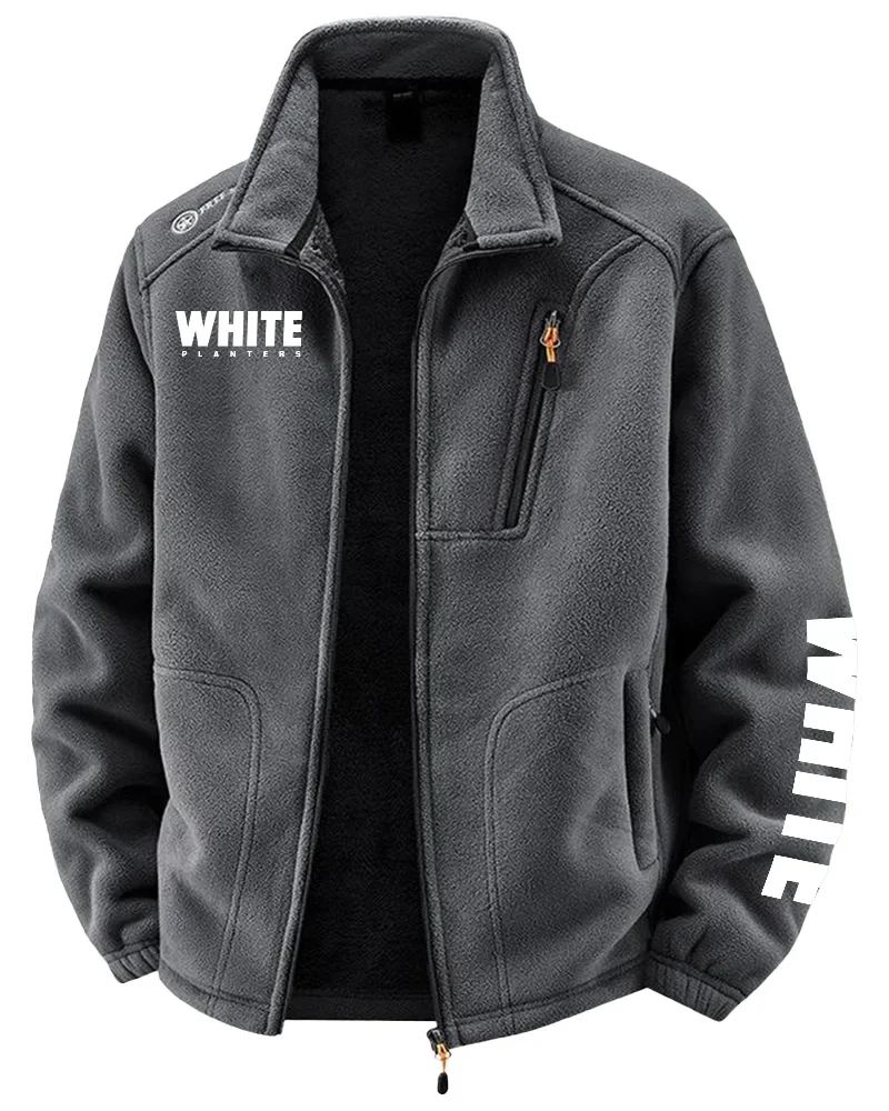 White Planters Exclusive Logo Performance Plush Fleece Jacket OUFAV2090819WPZ - White Planters Jacket