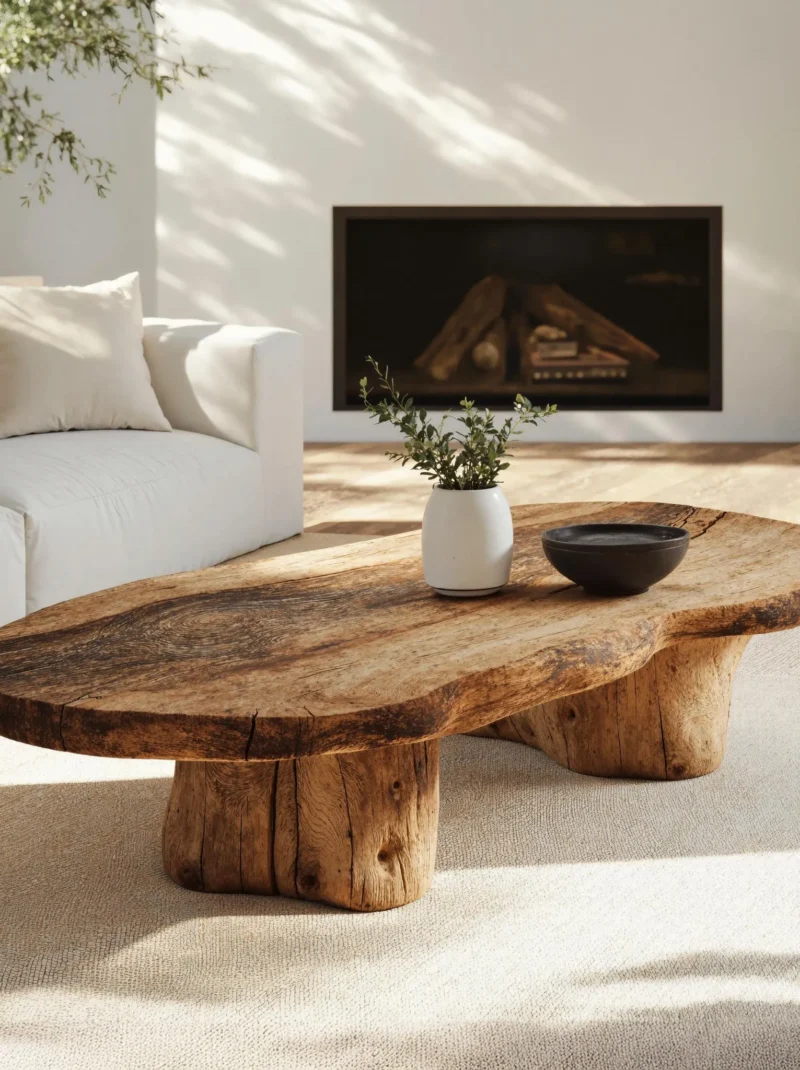 Vintage Solid Wood Coffee Table Cozy Living Space