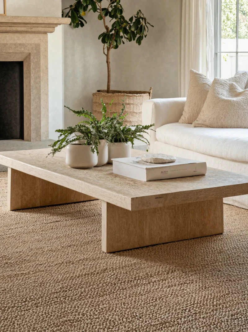 Live Edge Oak Wood Coffee Table Natural Grain