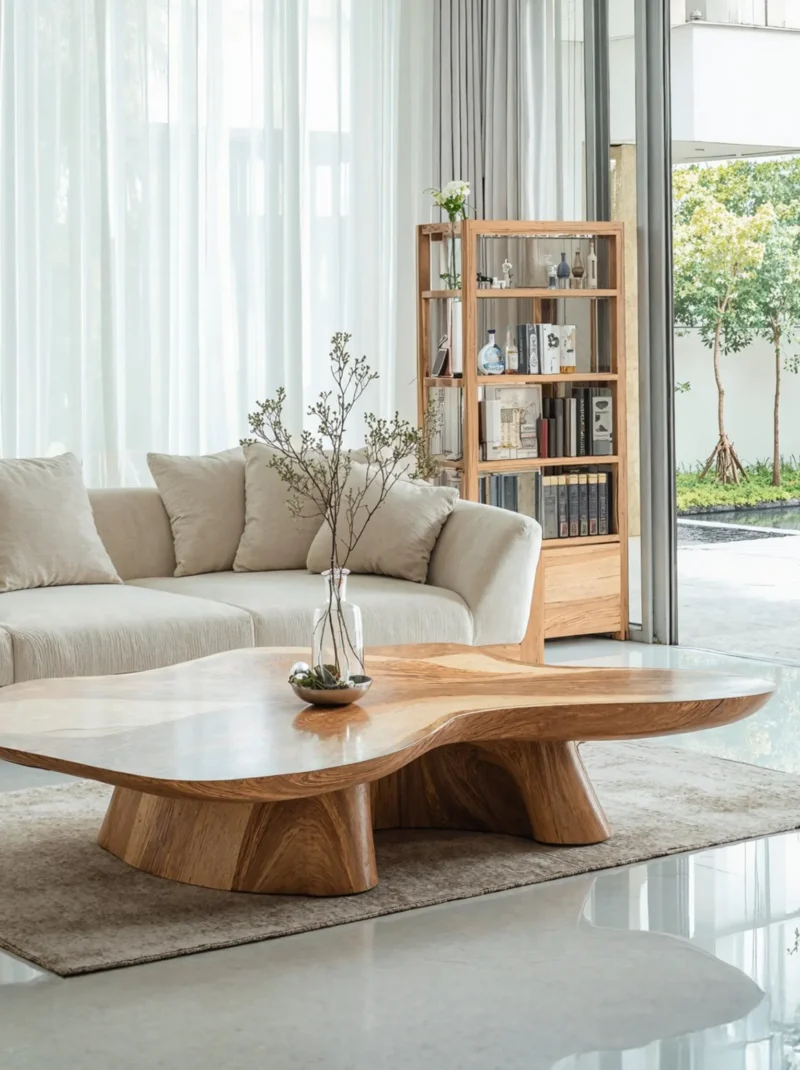 Farmhouse Solid Wood Coffee Table Classic Furniture Accent